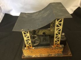 Very early  large Falk Steam Hammer  on original wooden base(1930?)
